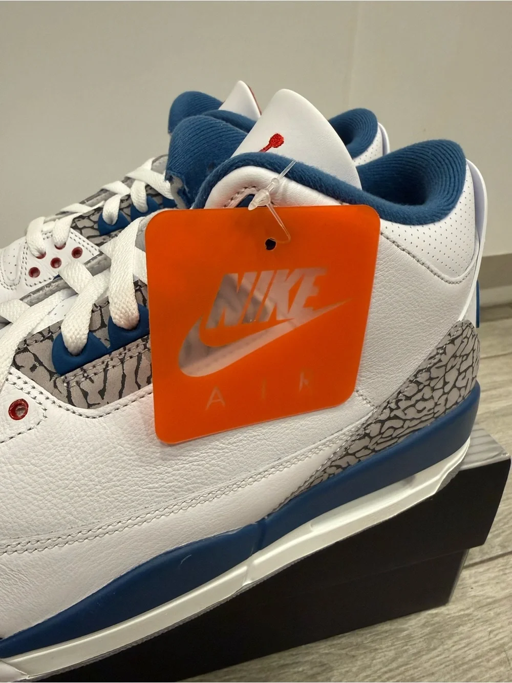 2026 Air Jordan 3 Retro True Blue IF4396-104 White Fire Red True Blue Sz 12 NEW